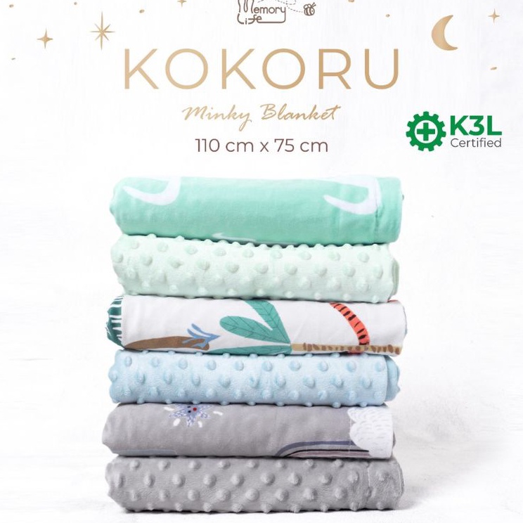 _ DD Memory Life Essentials Kokoru minkey Blankeet / Premium minkey Dotted Blanket ≛ ✉