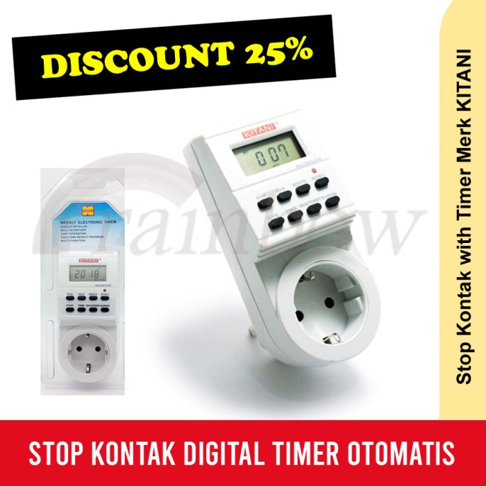 Stop Kontak Otomatis Dengan Digital Timer Kitani / Colokan Timer
