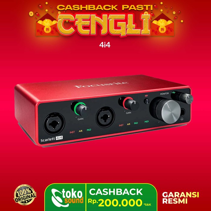 Focusrite Scarlett 4i4 3rd Gen (USB Recording Interface)
