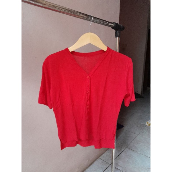 Cardigan knit pendek