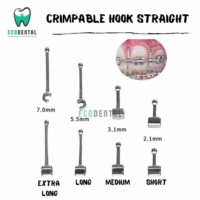 TERLENGKAP CRIMPABLE HOOK SHORT MEDIUM LONG/ SLIDING HOOK ISI 10PC