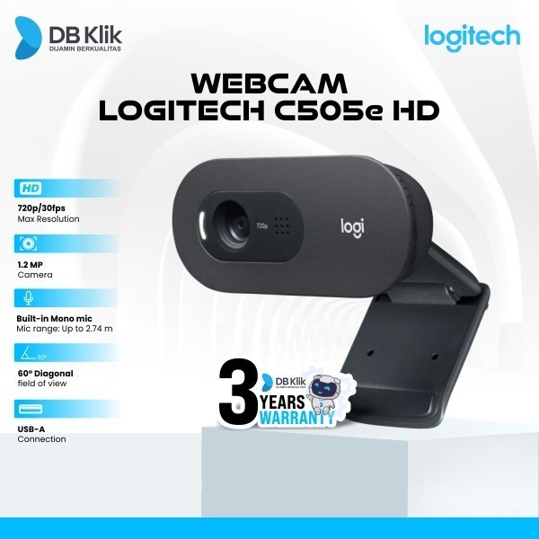 Webcam Logitech C505E Hd 720P 30Fps Usb A - Camera C505E