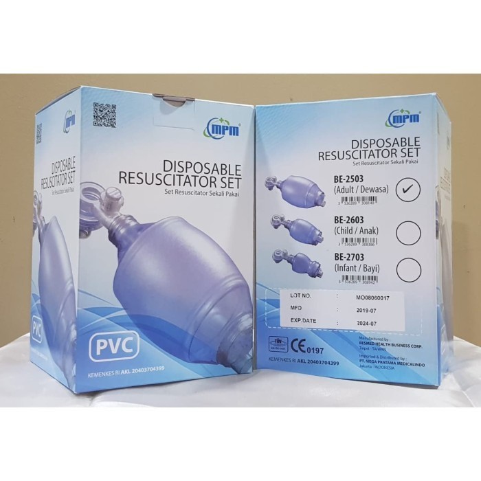 PVC DISPOSABLE RESUSCITATOR SET/AMBUBAG MPM