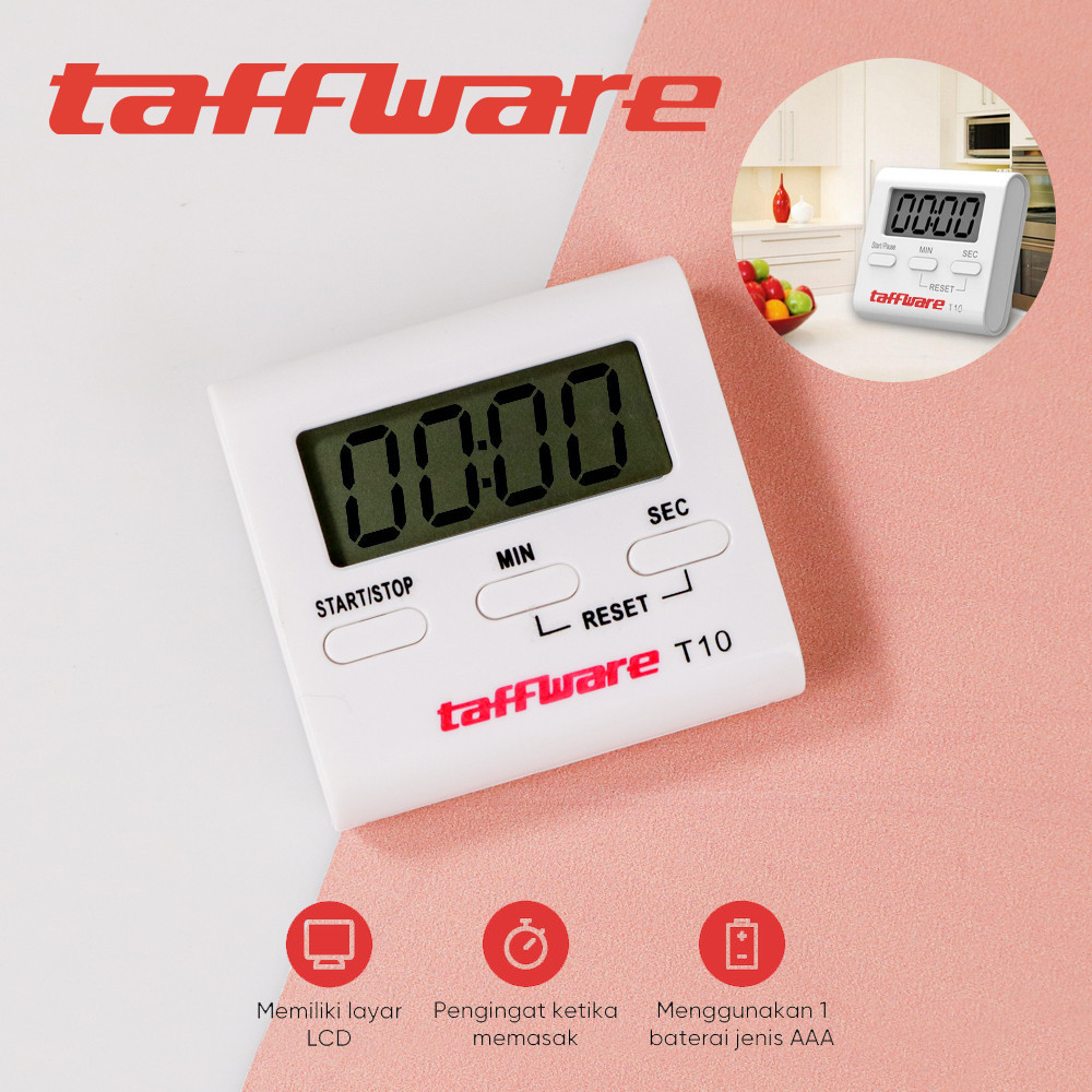 Taffware Timer Masak Dapur Countdown Digital Alarm Clock