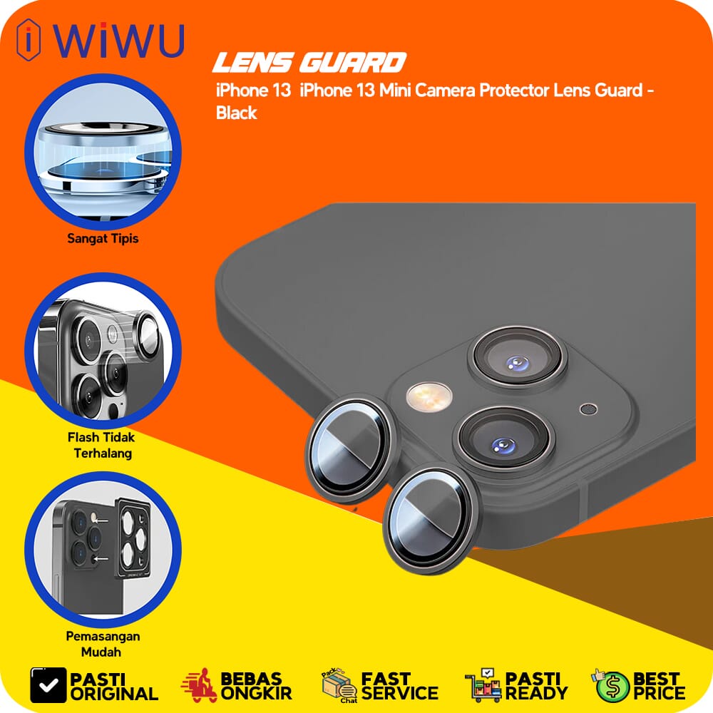 WIWU iPhone 13 / 13 Mini Camera Protector Lens Guard Black