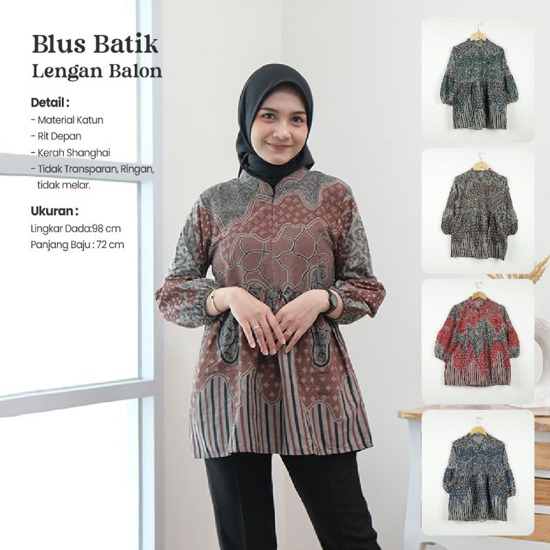Blus Batik Lengan Balon - Joglo Batik