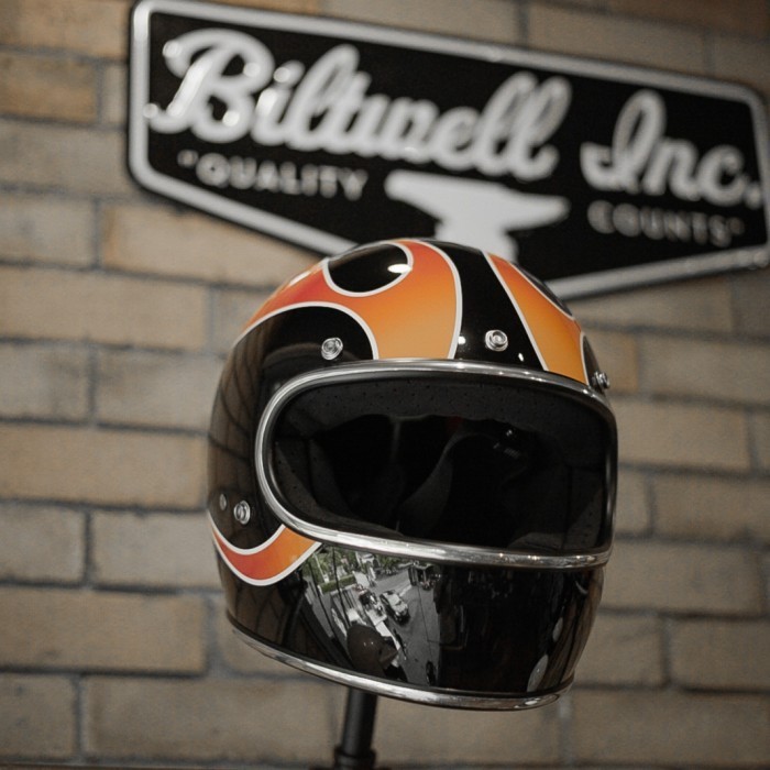 Biltwell Gringo Ece Helmet Dice Flames