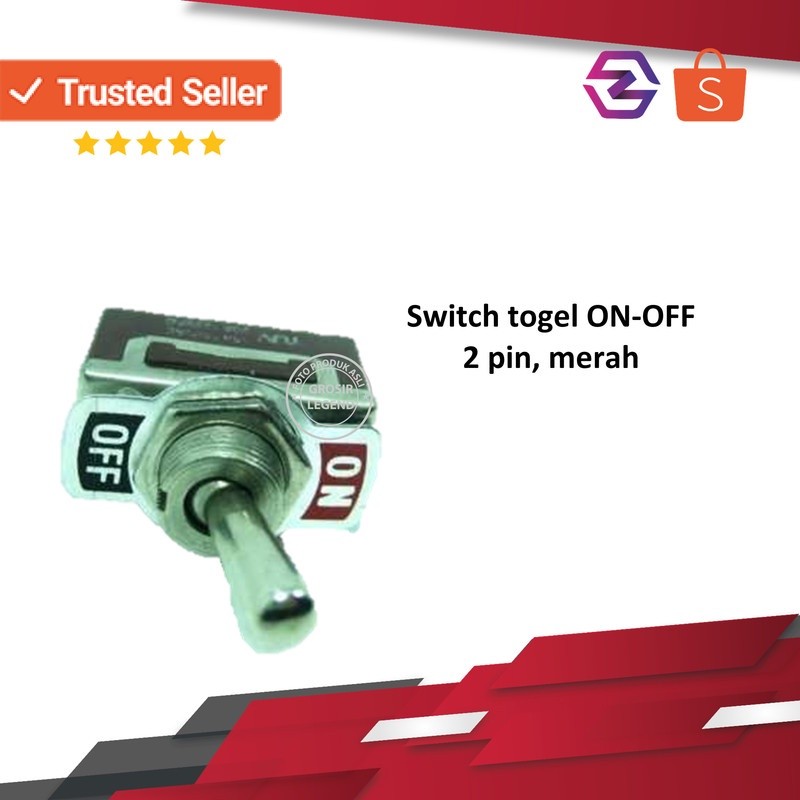 Saklar switch toggle 2 pin on off merah bata