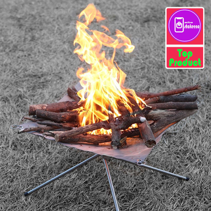 SHMS Stand Api Unggun Portable Solid Fuel Camping Tool 5GSV Silver