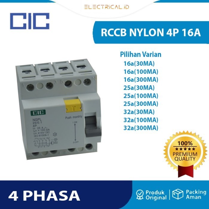 RCCB NYLON 4P 16A / 25A / 32A