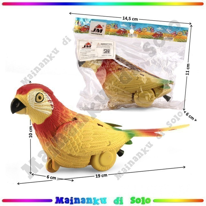 [Mainanku] Mainan Anak Burung Beo Tarik Jalan Pullstring
