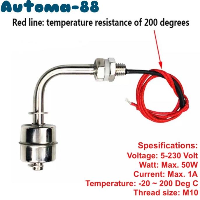 Float Level Switch elbow high temperature DC 12V Tangki 200C