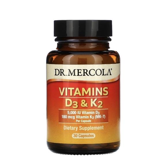 DR. MERCOLA VITAMINS D3 & K2 30 CAPSULES
