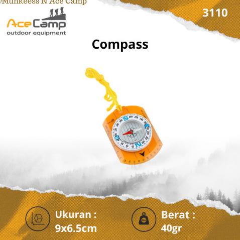 AceCamp Classic Map Compass Kompas klasik Lama 3110