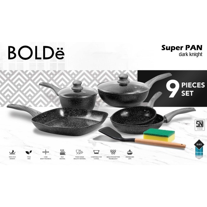 Bolde Super Pan 9 Pcs Set Dark Knight