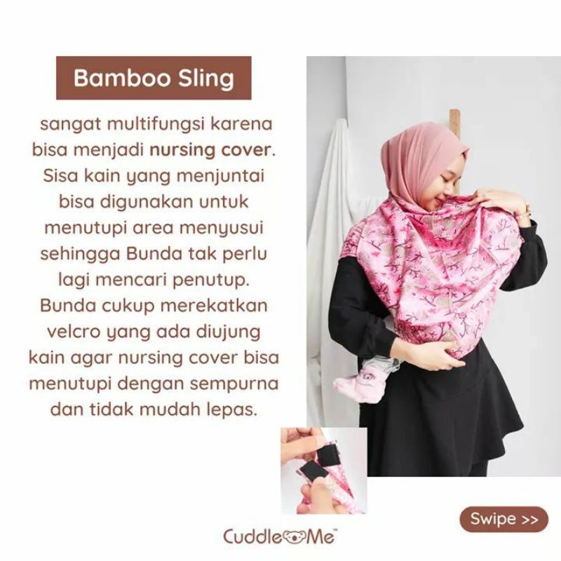 [BABY'S NEEDS] (COD) RING SLING BAMBOO CUDDLE ME GENDONGAN CUDDLEME