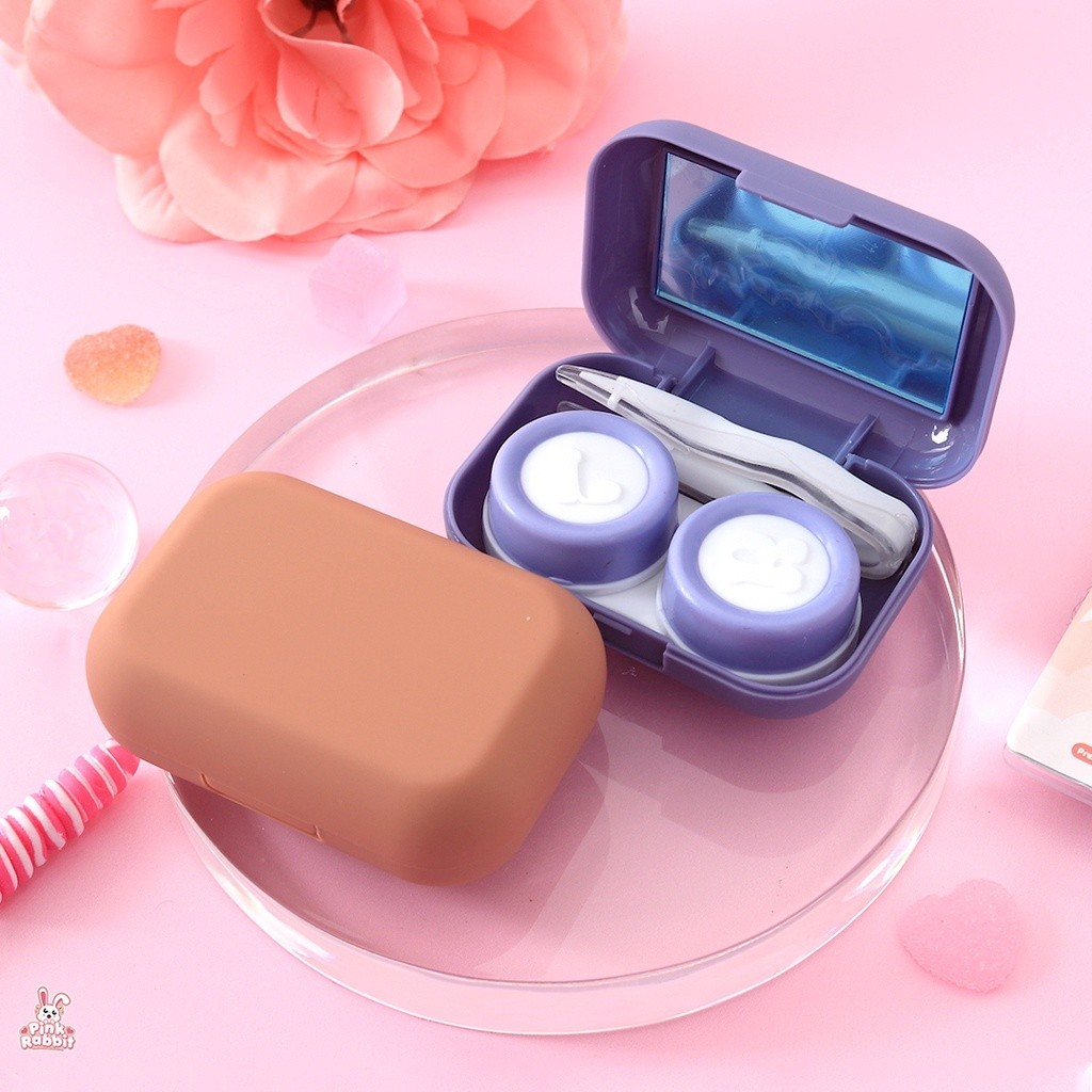 Pinkrabbit Soflens Case Glossy Simple Mini Travel Kit