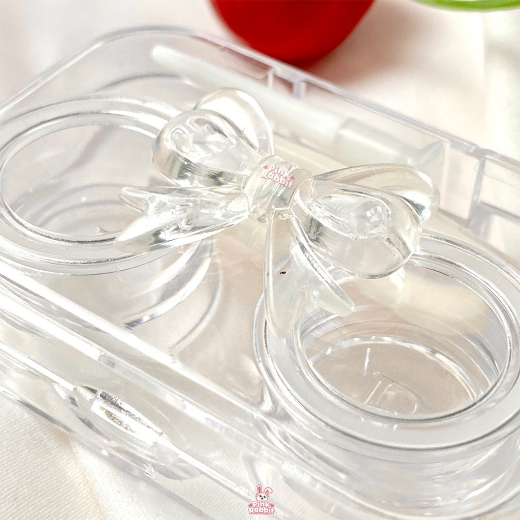 Pinkrabbit Tempat Soflens Mini Transparant Ribbon Case