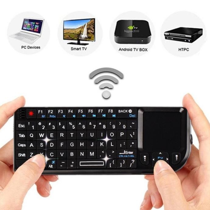 *****] [COD]Keyboard+Touchpad+Mouse Wireless 2.4G Ukuran Mini untuk Smart TV