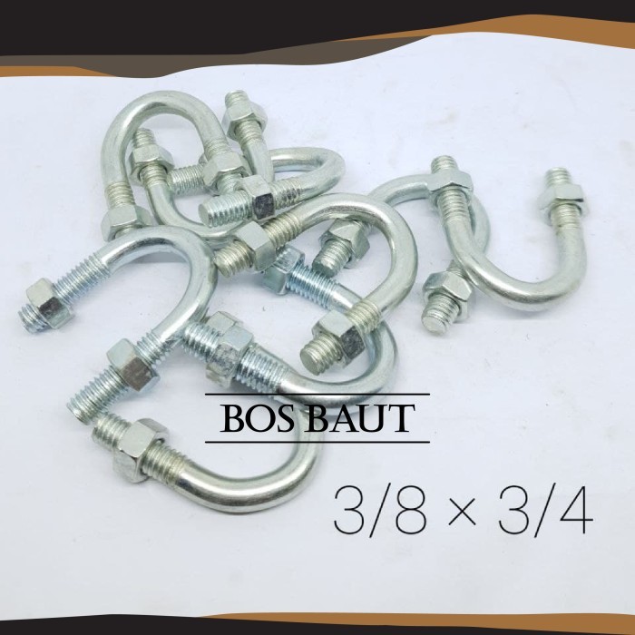 Baut U - U Bolt Galvanis 3/8" x 3/4"