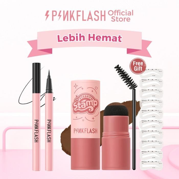 PINKFLASH Eyebrow Stamp + Eyeliner Pen Bundle Set