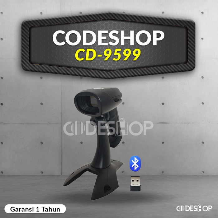 Barcode Scanner Codeshop CD-9599 Handheld 1D 2D Wireless USB Bluetooth