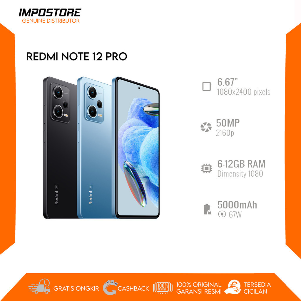 REDMI NOTE 12 PRO - 8/256GB - DIMENSITY 1080 - REPACK
