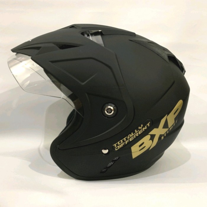 Helm Bison Half Face Hitam Polos Doff (Single Visor)