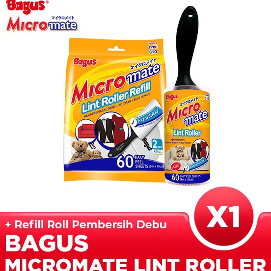 Terbatas Kqd Micromate Lint Roller Cap + Refill bundle ❈ Terkini