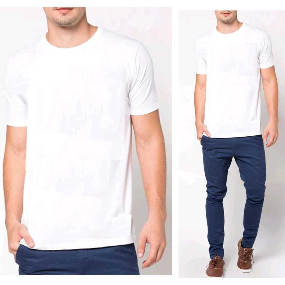 Kaos Polos Oblong Pendek - Putih