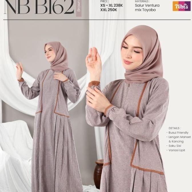 Terbaik Gamis Nibras Nb B162 Original