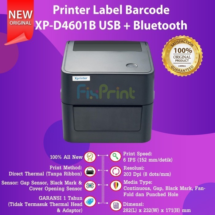 Printer Barcode Thermal Label Xprinter Xp-4601B Usb - Bluetooth - Wifi