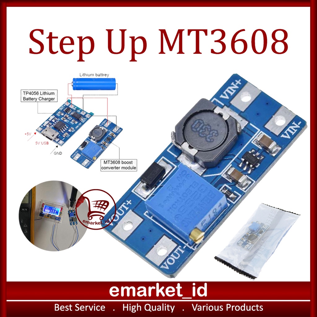 Module Step Up 2A DC-DC MT3608 2-24V / StepUp Booster Adjustable Boost Voltage Power Supply
