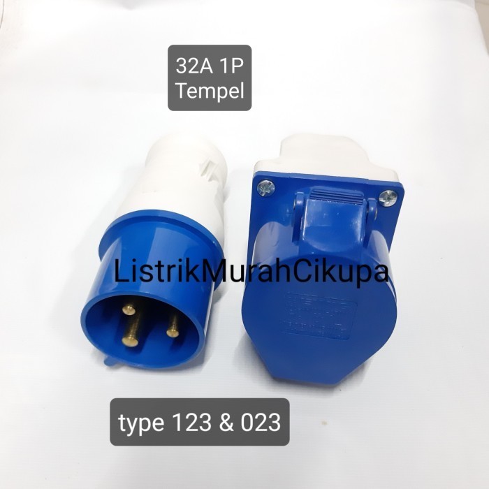 Ewig Set Socket 1P 32A Surface Mounting Plug 023 123 Tempel Biru