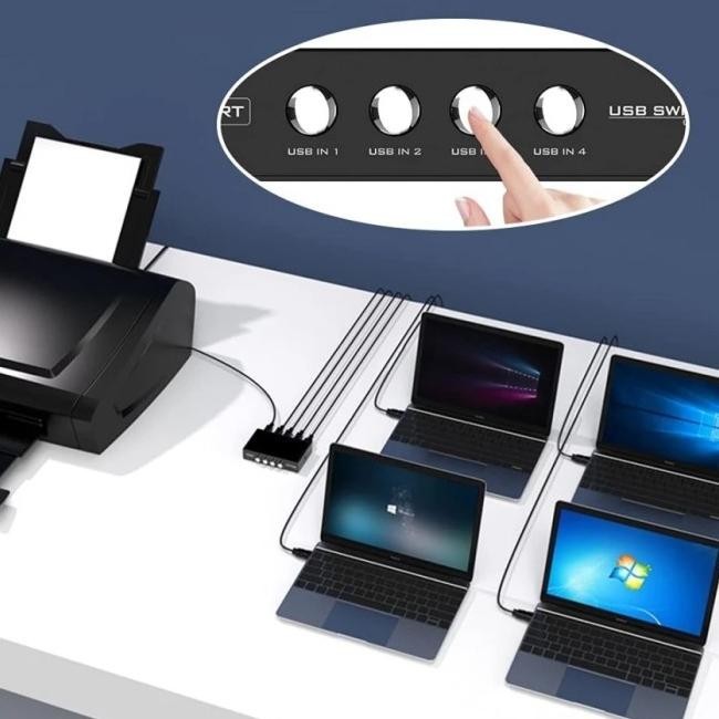 Manual Switch Usb Printer 2 / 4 Port Sharing Switcher Usb 2.0 Printer Arthagading