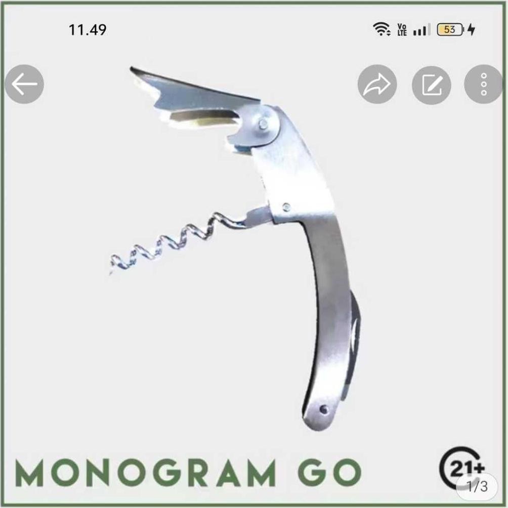 Corkscrew Stainless Alat pembuka botol