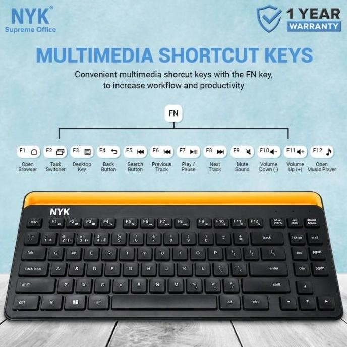 TERLARIS - Keyboard Mini Wireless Bluetooth NYK K30 Multi Device