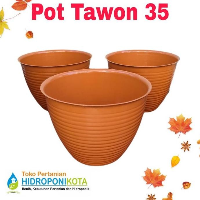Pot Tawon 35 - Pot Bunga Merah Bata 35 - Ssn/Bata/D32.5