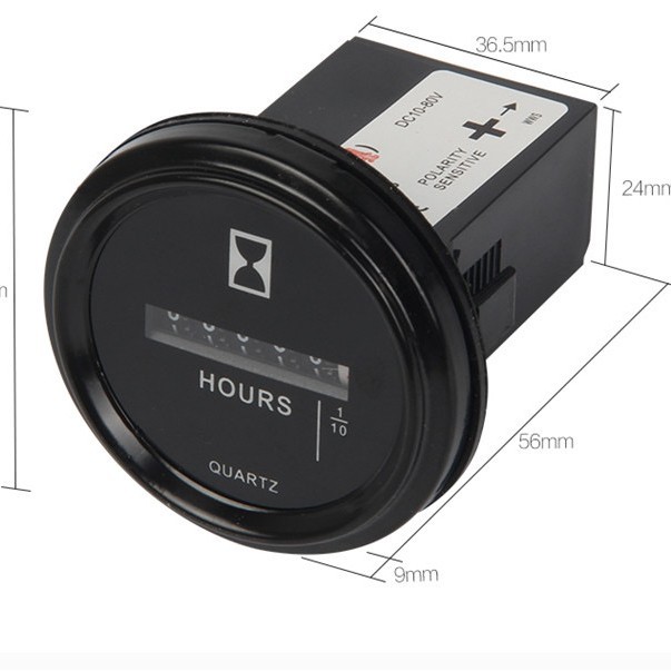Hourmeter Sys-4 Dc 10V-80V Quartz Hour Meter 6 Digit Mechanical Timer