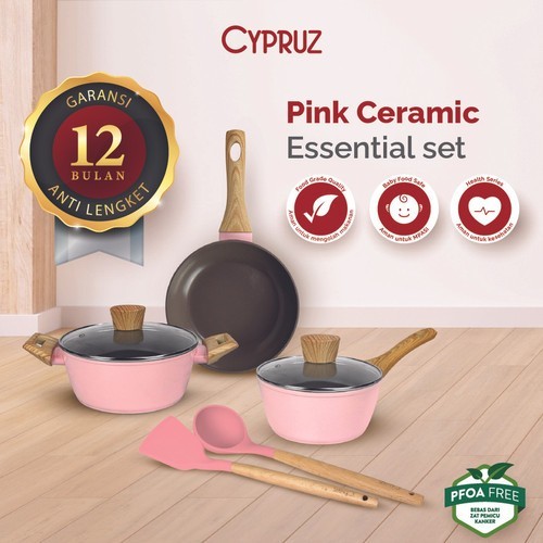 Cypruz Essential Set Pink Ceramic 7PCS