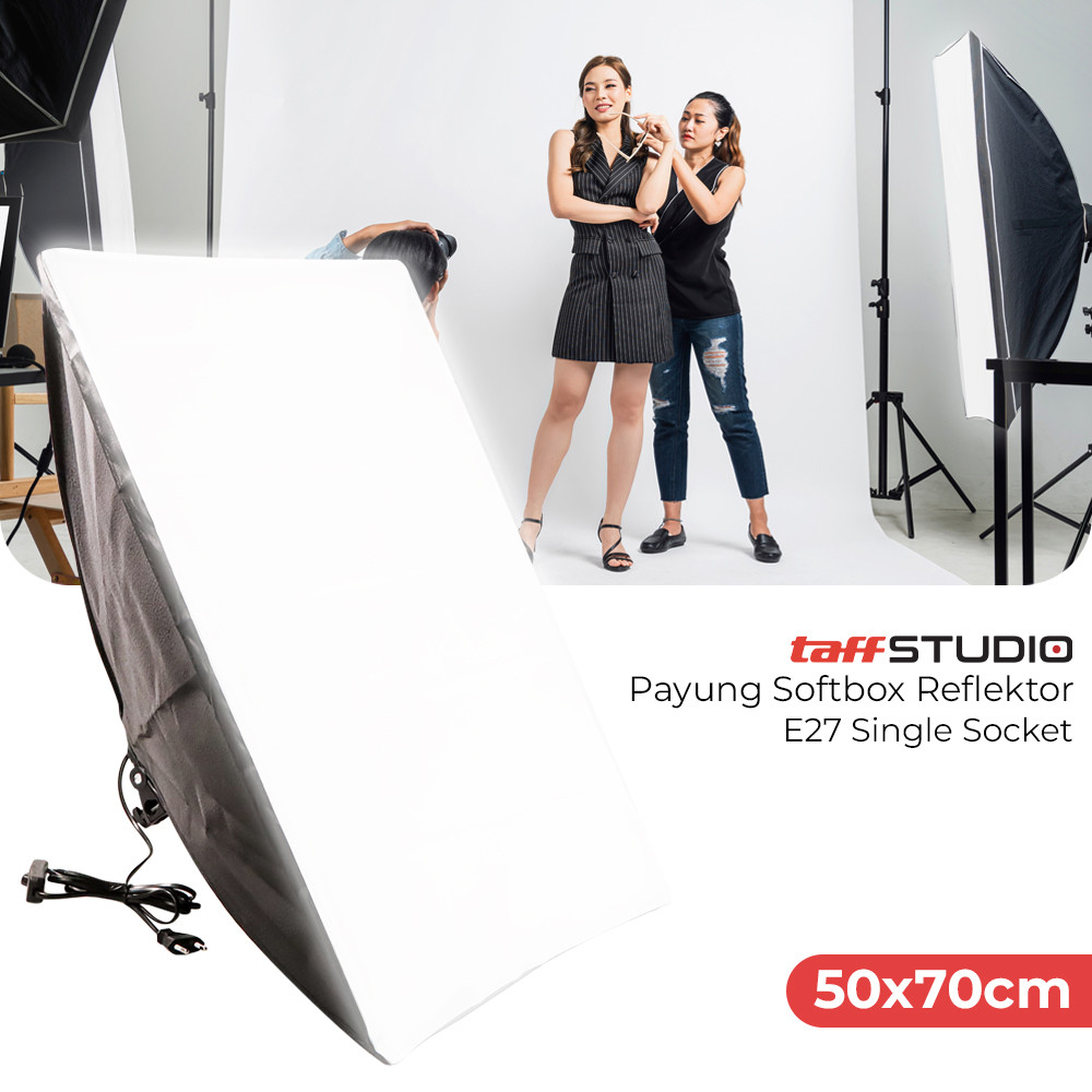 TaffSTUDIO Payung Softbox Reflektor 50x70cm E27 Single Socket - CL-RT50