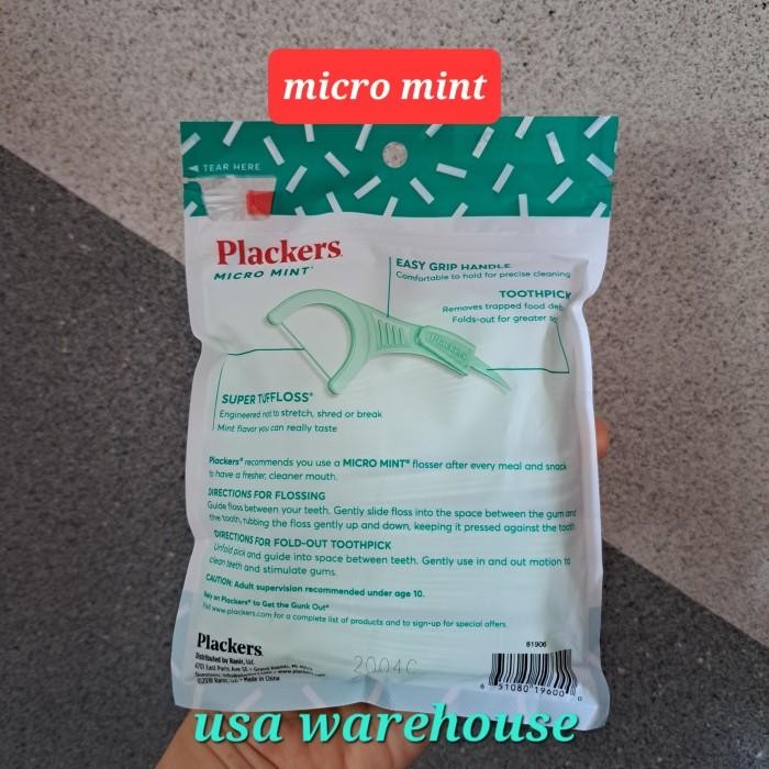Plackers Back Teeth -  Micro Mint - Gentleslide Dental Floss 75 / 90