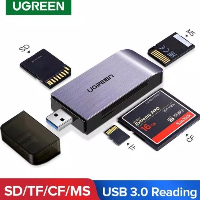 Ready Ugreen Card Reader Compact Flash Cf Usb 3.0 - 4In1 - Black Premium