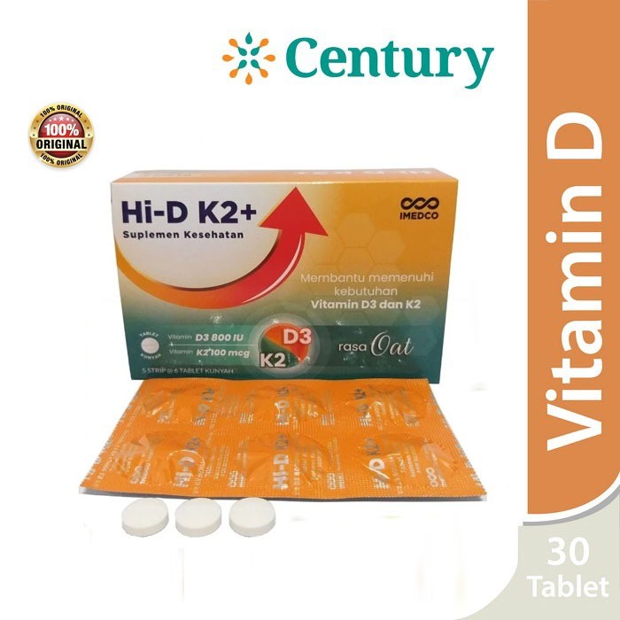 HI-D K2+ SUPLEMEN KESEHATAN TABLET KUNYAH 30'S