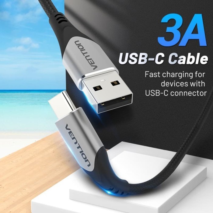 TERBAIK Vention Kabel Data Type C 3A Quick Charge Fast Charging Android