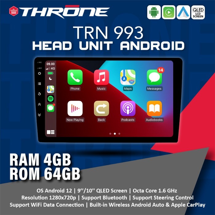 Head Unit Android Universal Throne Trn 993 - Ram 4Gb