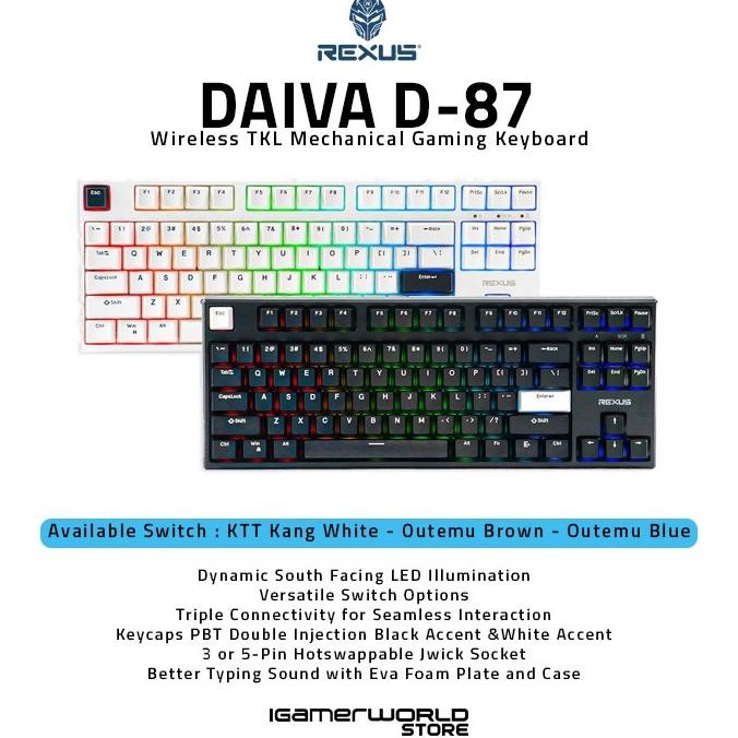 Rexus Daiva D87 TKL Wireless Gaming Keyboard