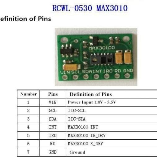 MAX30100 heartbeat sensor heart pulse sensor oximeter module