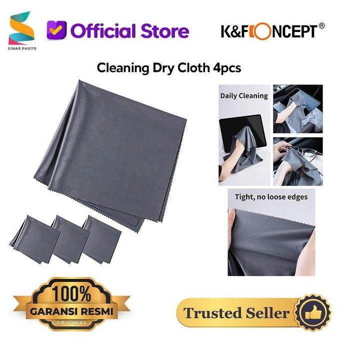 K&F Microfiber Large Cleaning Cloth for Camera Lens Optic 4pcs