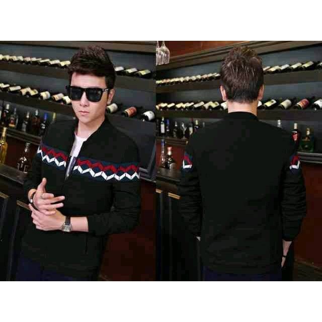 Jaket Pria List Zig Zag